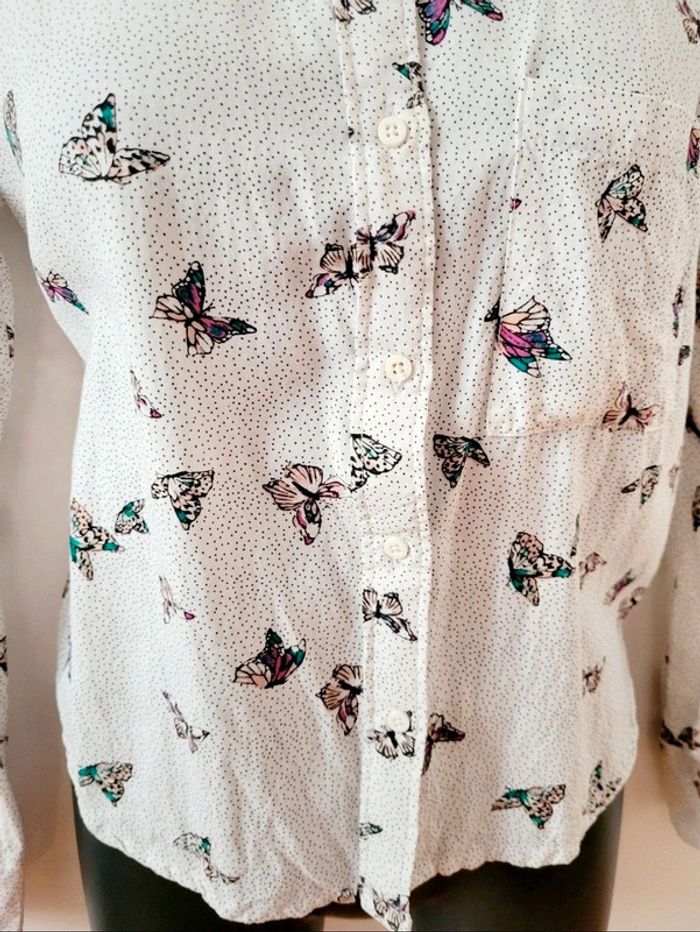 Chemisier chemise coton blanche
papillon multicolores Zara taille
XS 34 - photo numéro 5