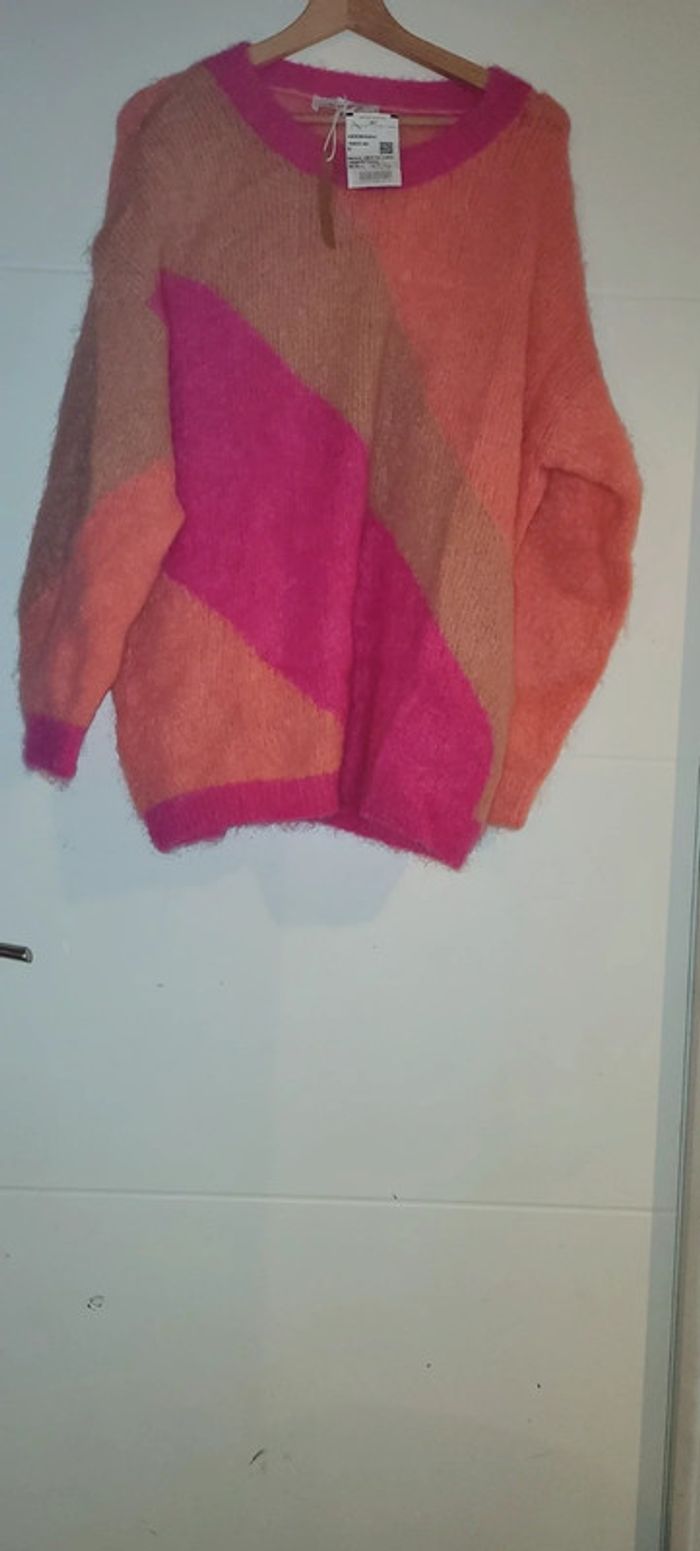 Superbe pull neuf en mohair Promod colorama effet lose taille XL - photo numéro 7