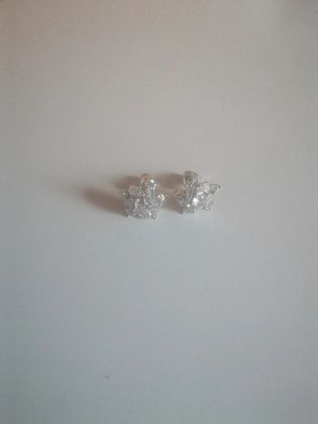 🌸Boucles d'oreille puces argentées et cristaux "vintage" 🌸