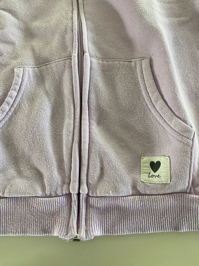 Gilet zip capuche parme 10 ans - photo numéro 3