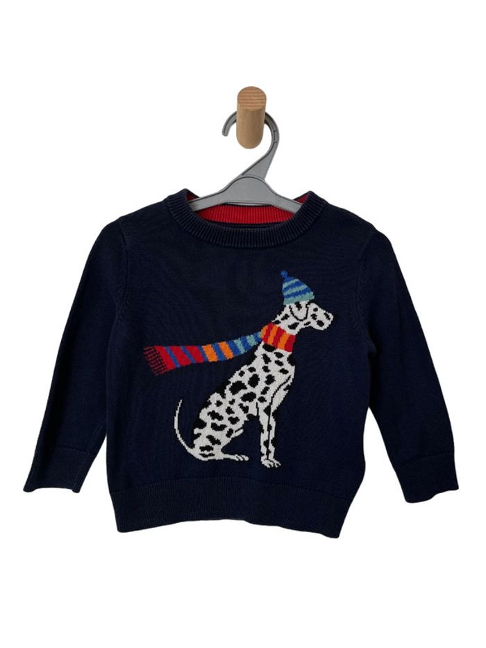 Pull coton bleu marine (dalmatien) - Gap 2 ans (84 - 91cm)