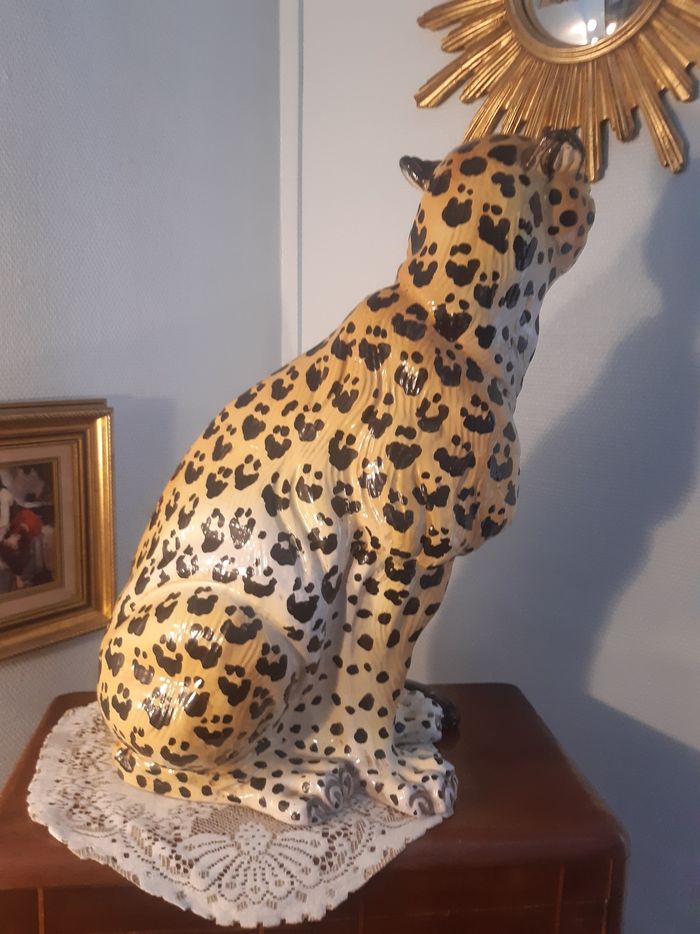 Grande panthère terre cuite années 60/70 - photo numéro 5