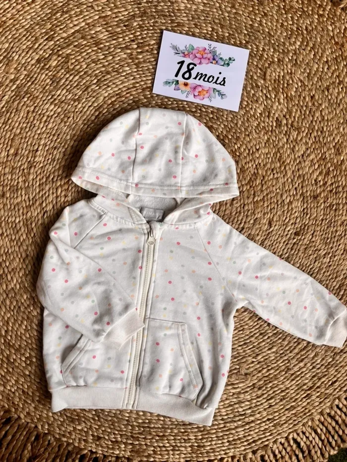 Sweat à capuche avec zip primark 18 mois
