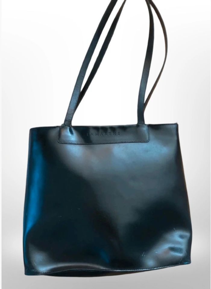🔆 Chic et TBE sac Lamarthe noir cuir L30 x H26,5 cm et 58 cm avec lanière P 9 cm