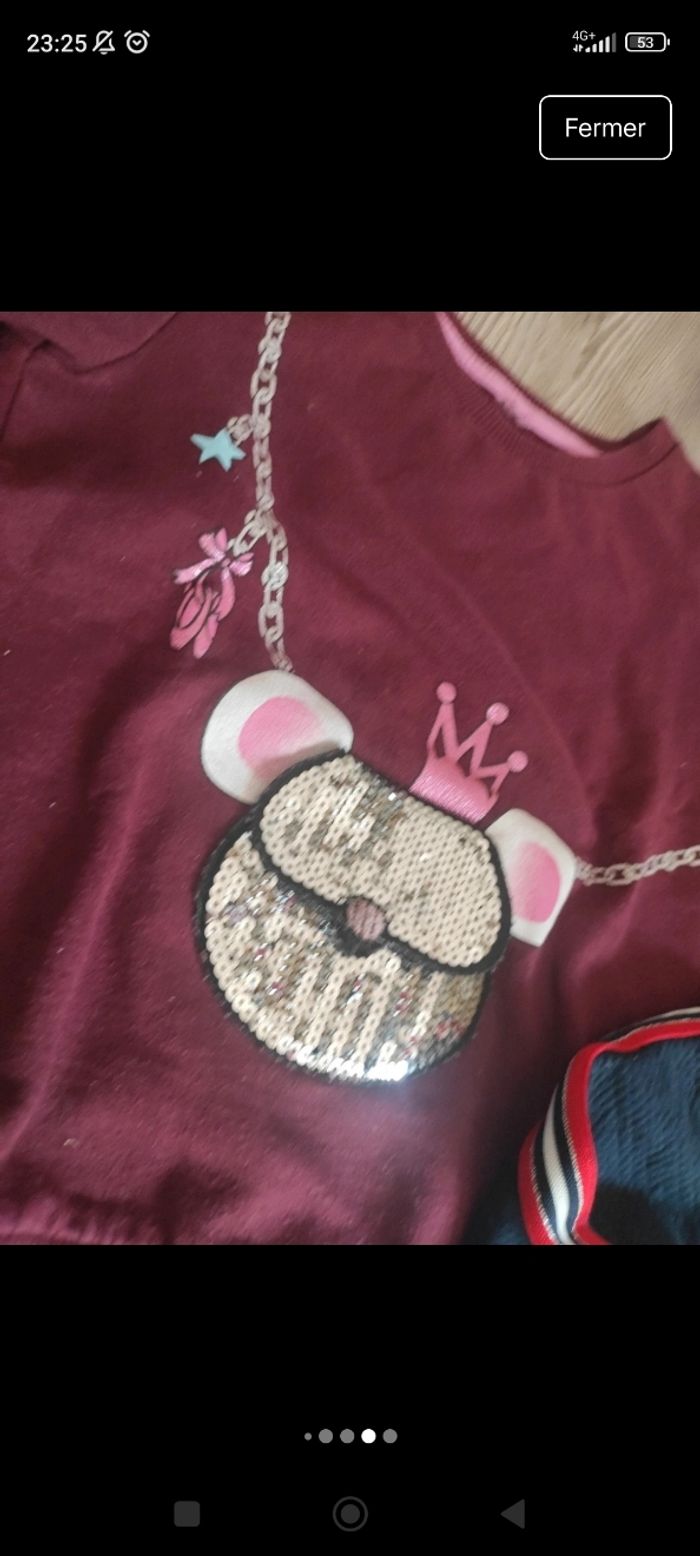 Lot vêtements fille 5 ans avec sweat pantalon et gilet zippé - photo numéro 6