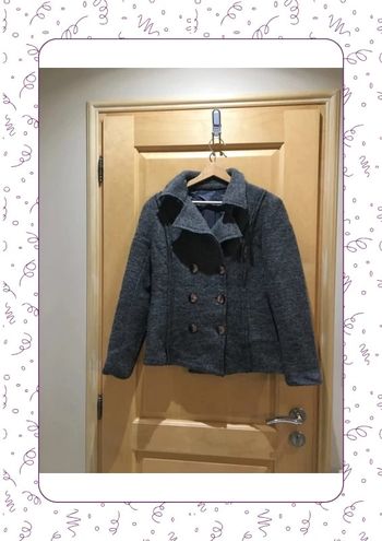 Manteau en laine bouillie gris