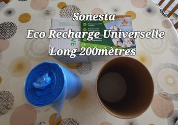 Sonesta Eco Recharge Universelle de Sacs pour Poubelles à Couches-Long 200mètres Bleu