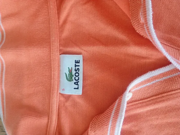 Polo Orange Lacoste – Taille 5 (équivalent S/M) - photo numéro 5