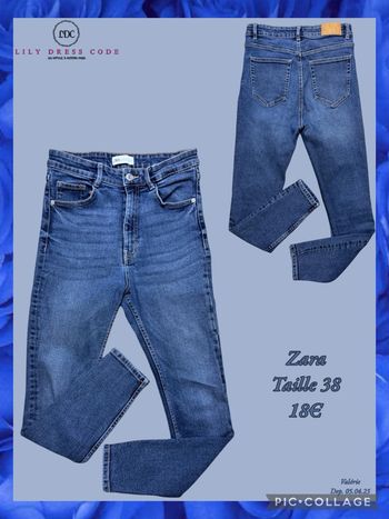 💙 Jean slim bleu foncé – Zara Taille 38 NEW 💙