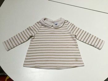 Marinière doré avec col petit bateau 12 mois