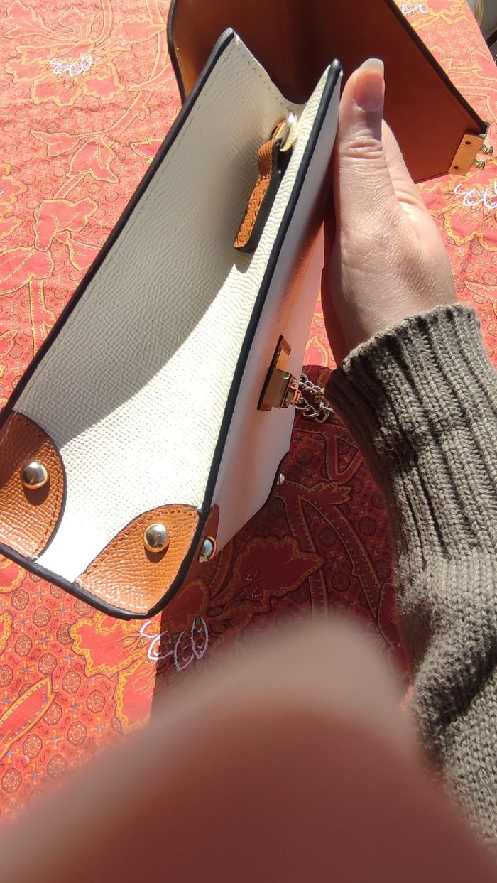 Sac bicolore camel & blanc - photo numéro 5