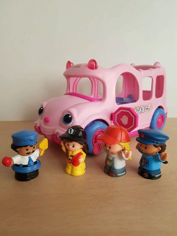 Fisher price car scolaire rose, sonore et lumineux Little people de Fisher Price - photo numéro 12