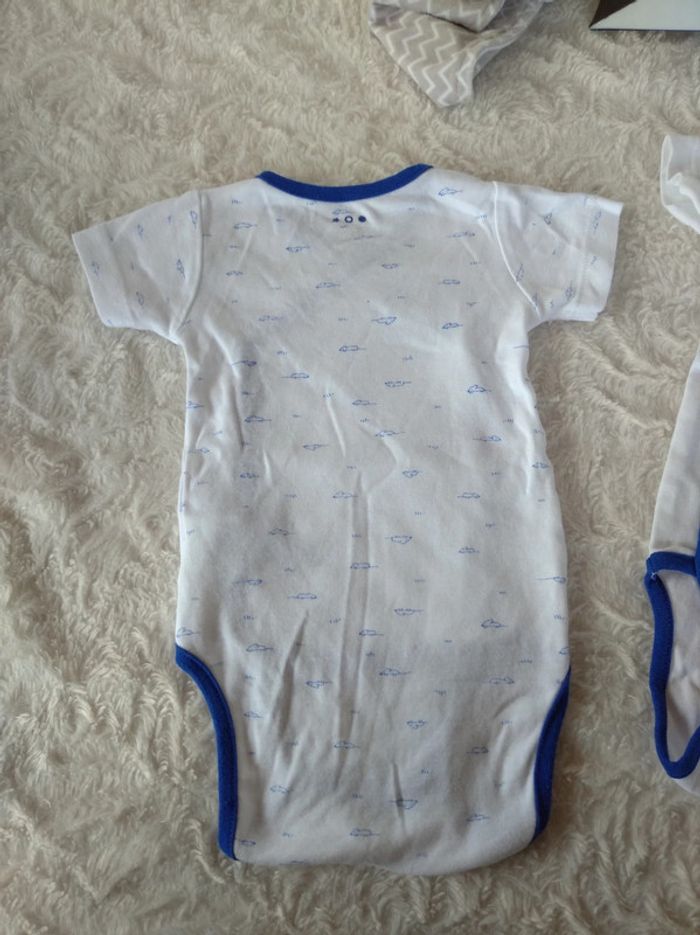 Lot de 2 bodies croisés manches courtes Mixte 6 mois souris Dpam 100% coton - photo numéro 10