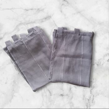 Lot 2 voilages gris clair 170x57x2