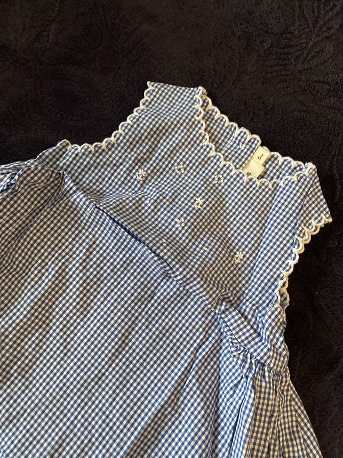 Robe carreaux blanc bleu cyrillus 3 mois - photo numéro 4