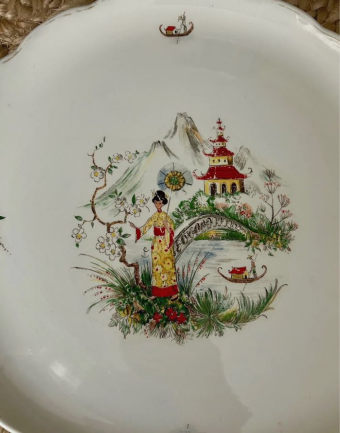 Plat rond porcelaine  Sarreguemines - photo numéro 2