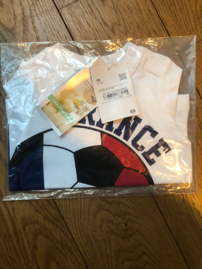 T-shirt France coton bio 68 cm neuf