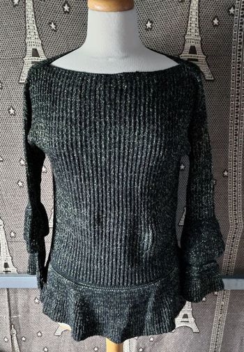 Pull noir pailleté doré taille M