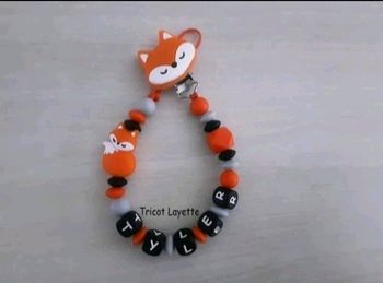 Attache tétine renard