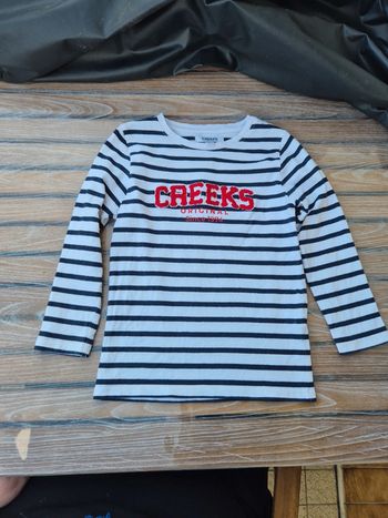 Creeks tee-shirt marinière marine et blanche taille 6 ans
