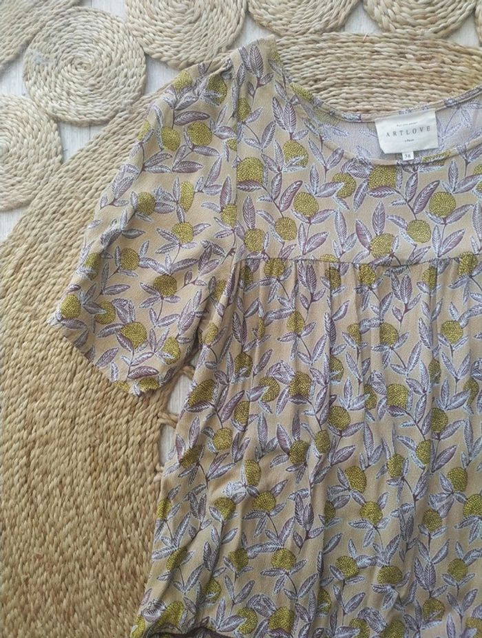 Robe à imprimé feuillage Artlove Taille 38 En très bon état - photo numéro 2