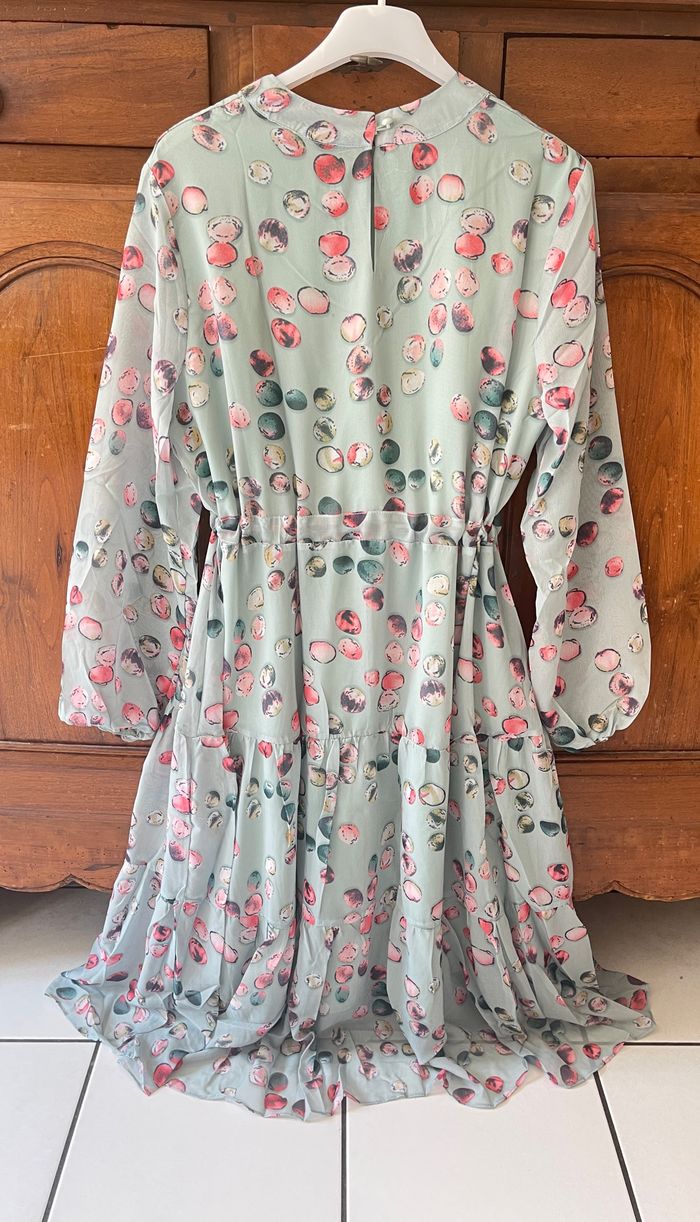 Robe midi imprime , double , manches longues - photo numéro 2