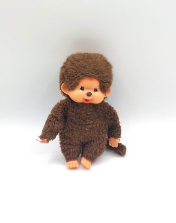 Peluche vintage singe Kiki le vrai Ajena 1974 Sekiguchi ancien doudou 18 cm