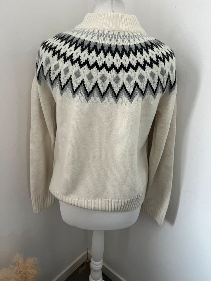 Pull écru à motifs H&M XS comme neuf - photo numéro 4