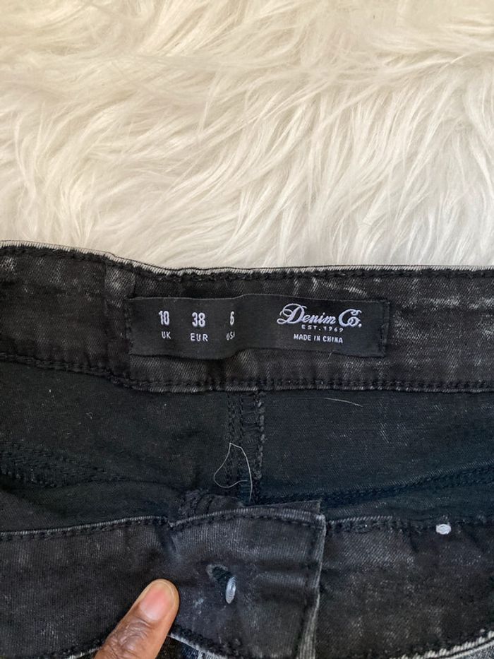 Short taille haute en jean noir délavé Primark Denim and co – Taille M / 38 - photo numéro 6