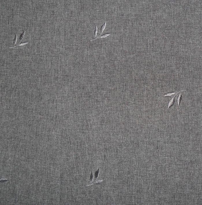 Robe chasuble gris chine feuilles brodees. Taille 38 / 40 - photo numéro 2