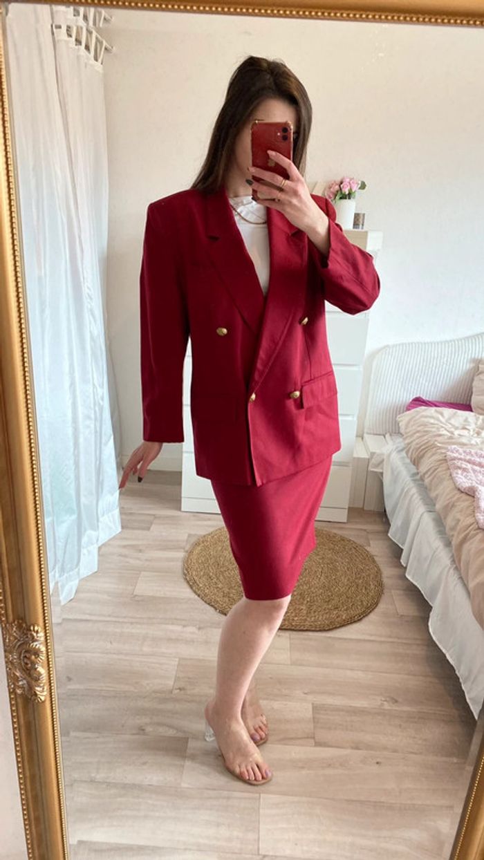 Ensemble tailleur jupe crayon et blazer vintage