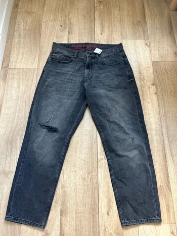 Jeans gris foncé Hugo loose tapered fit cropped W32 L32