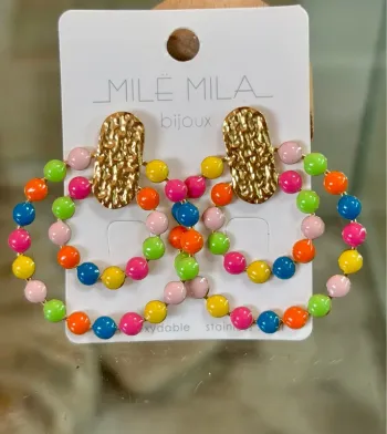 Boucles d'oreilles multicolores Mile Mila