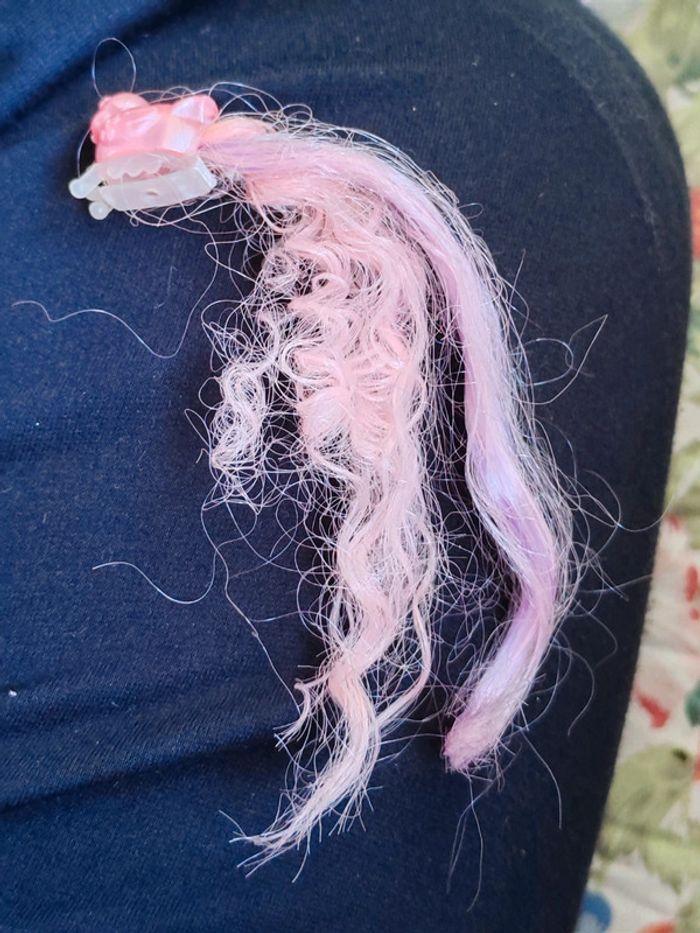 Pince barrette pour poupée boucleline vintage - rose - photo numéro 4