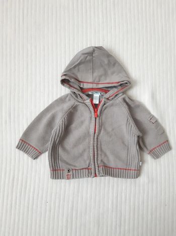 Gilet zippé à capuche Obaibi 3 mois