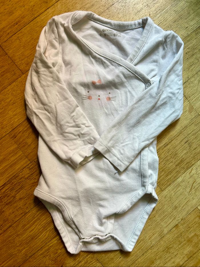Lot 4 Bodies Bébé Fille 6 Mois Orchestra - Manches Longues Cache-Cœur - photo numéro 3