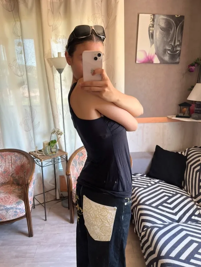 Débardeur bohème y2k 2000yer strass siren office - photo numéro 3