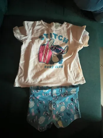 Ensemble short de bain + t-shirt stitch taille 86 cm