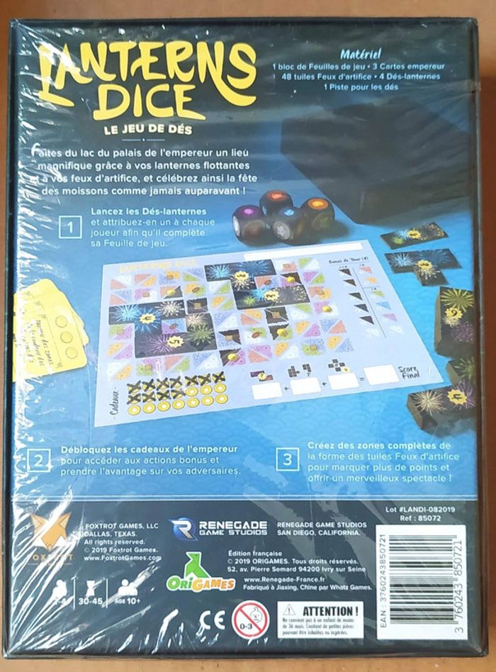 Lanterns Dice - Le Jeu de dés - Jeu de société sous emballage - Prix Ferme - photo numéro 2