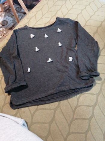 Tee-shirt manches longues gris chiné