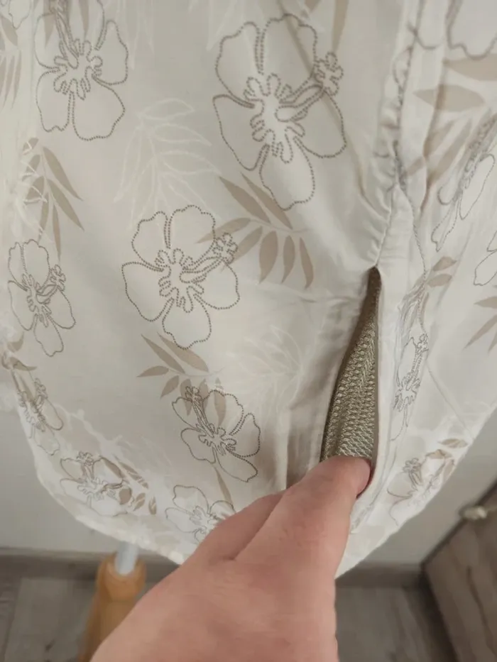 Chemise manches courtes crème motifs fleurs tropicales beige blanc taupe taille XL The North Face - photo numéro 9