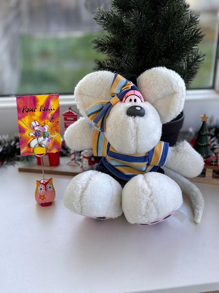 Peluche diddlina - vintage - années 90 - carte collector Diddl