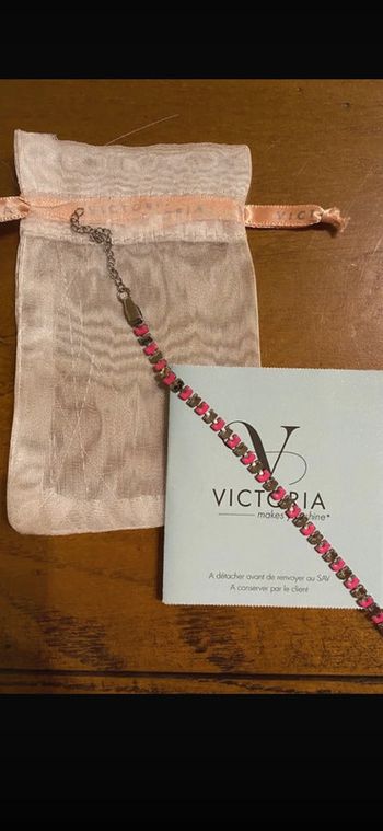 Bracelet argent et rose victoria