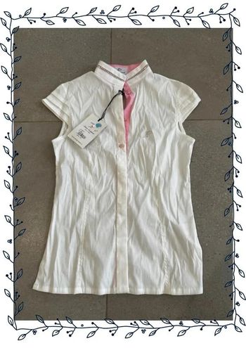 Chemisier blanc/rose sans manche, neuf, taille XS valeur 130€