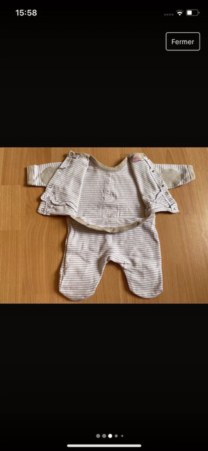 Lot de 4 pyjamas/grenouillères d’été T. naissance garçon TBE - photo numéro 13