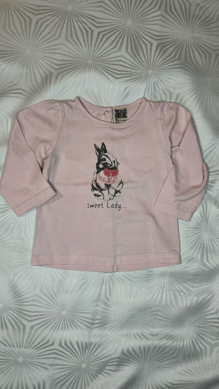 Tee-shirt manches longues fille 9 mois - 71 cm tape à l’œil - photo numéro 2