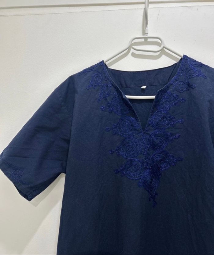 Robe Orientale taille d'unique Bleu Marine - photo numéro 4