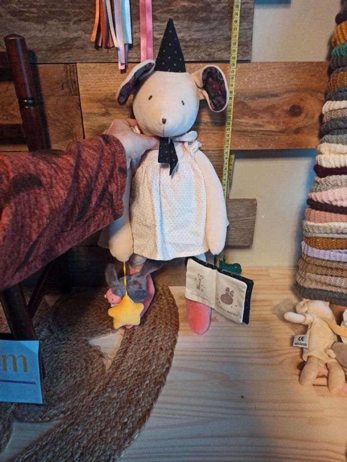 Peluche grande souris activités moulin roty tbe - photo numéro 5