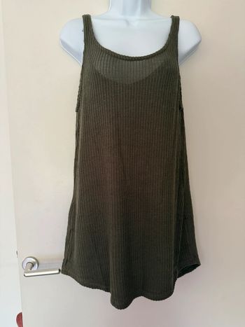 Haut/tunique kaki maille Pull & Bear