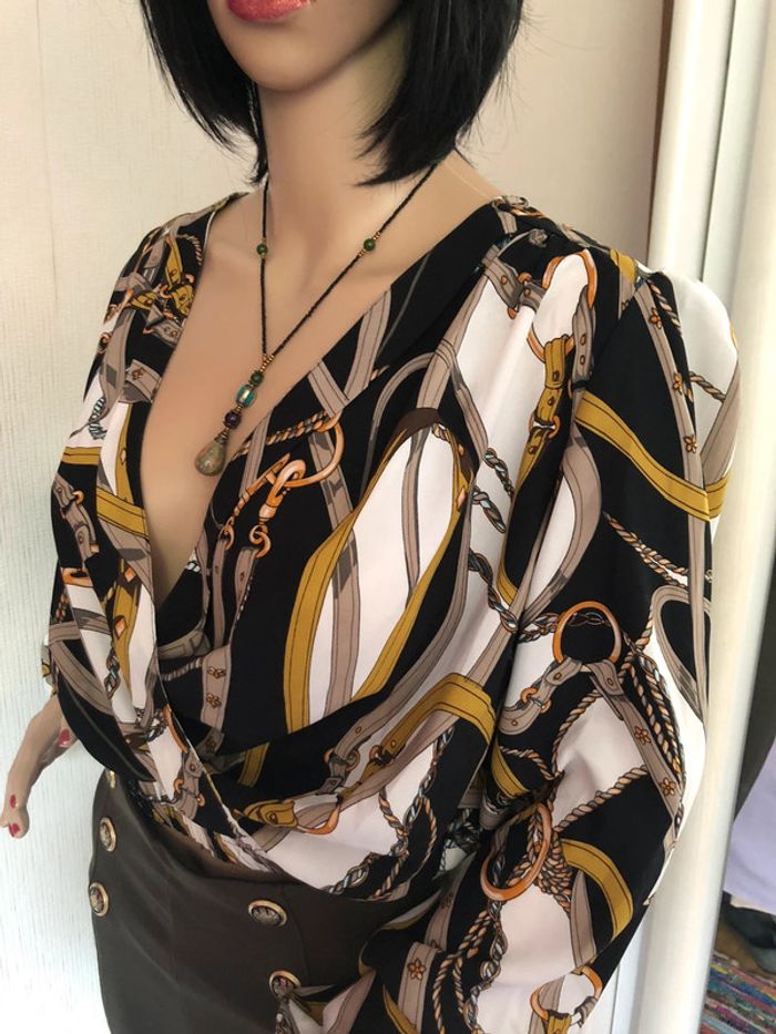 Blouse motif équestre Flamant rose - photo numéro 2